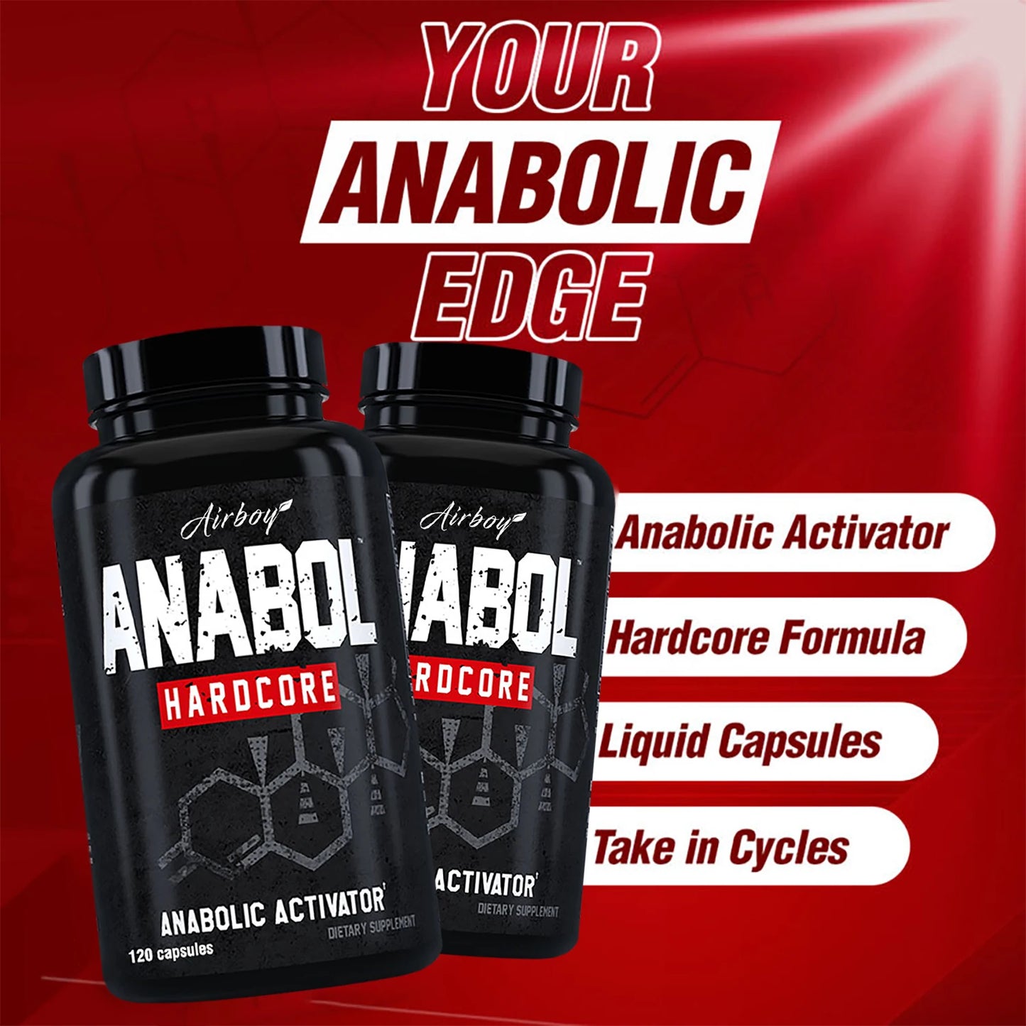 ANABOLIC - Men's Health Support Supplements - 120 Capsules - TrendForce25