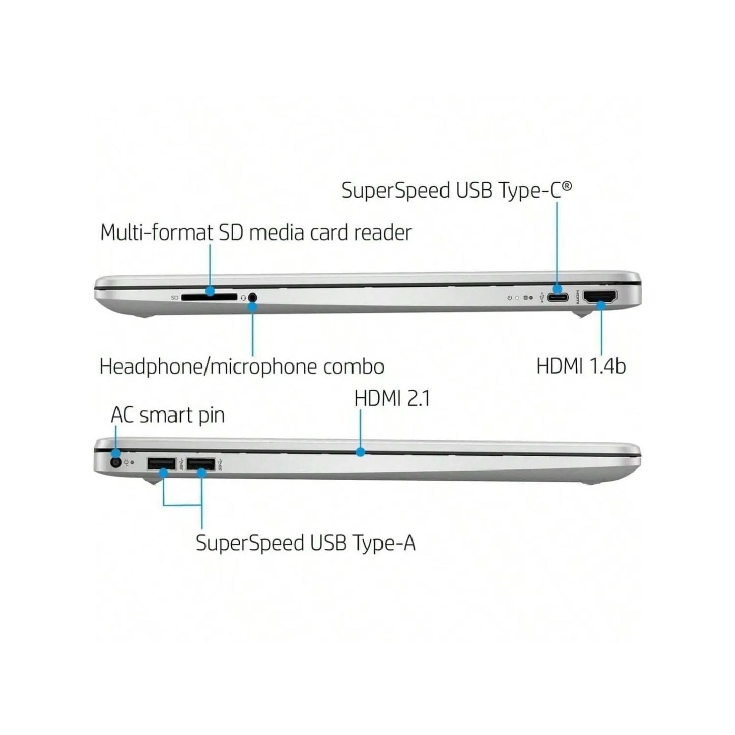 HP 15.6" HD Touchscreen Laptop,Intel Core i3-1215U,32GB RAM,2TB SSD,lntel UHD Graphics,Windows 11 Home,Silver - TrendForce25