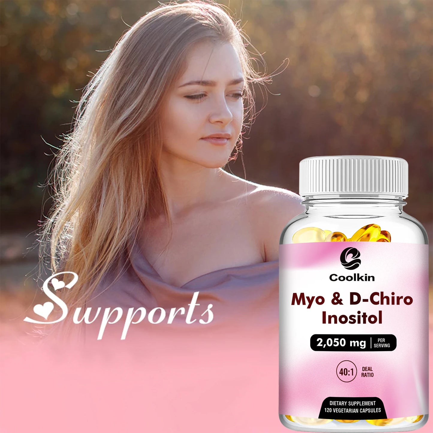 Myo & D-Chiro Inositol Capsules - Supports Ovarian Function,Hormone Balance,Fertility Supplements for Women - 120 Capsules - TrendForce25