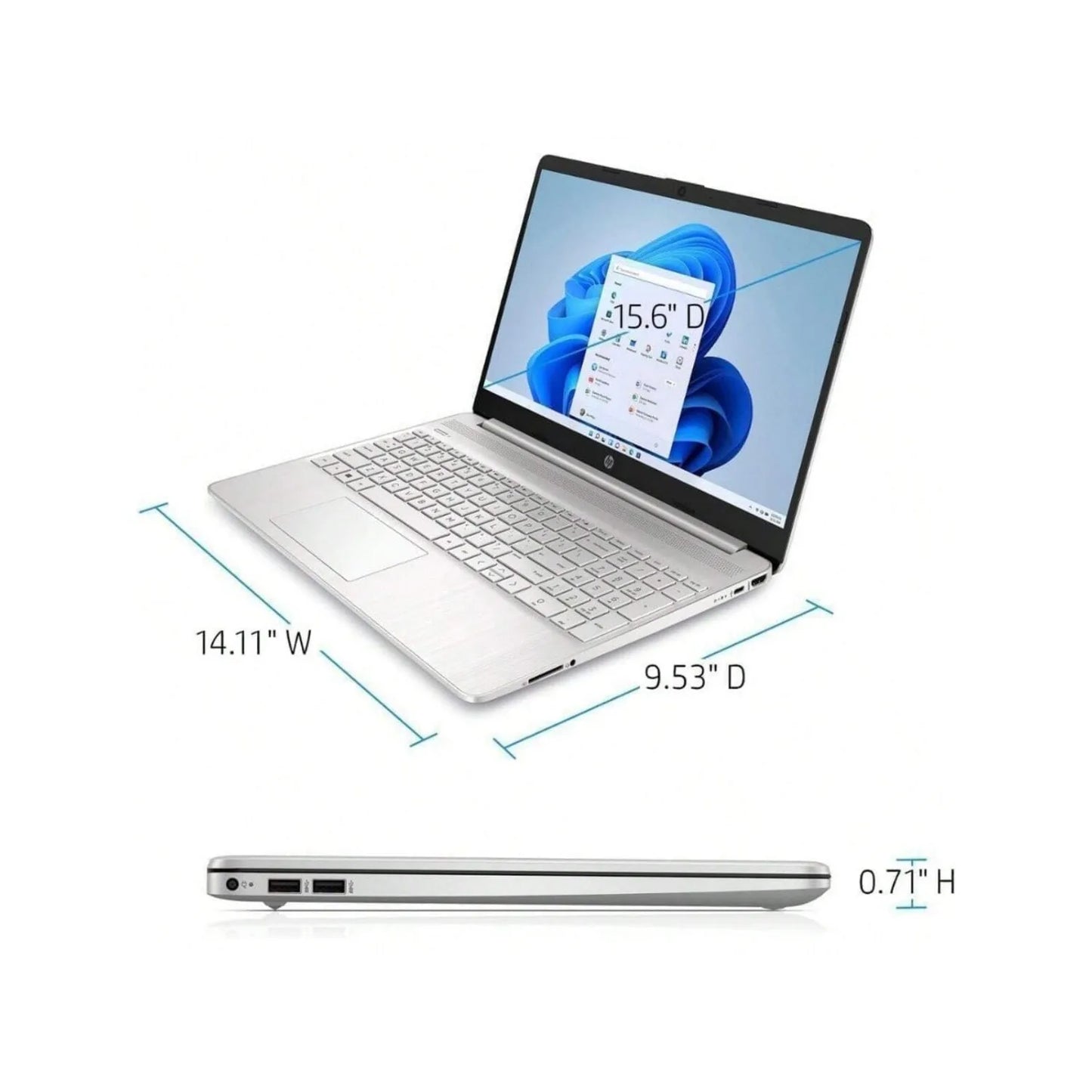 HP 15.6" HD Touchscreen Laptop,Intel Core i3-1215U,32GB RAM,2TB SSD,lntel UHD Graphics,Windows 11 Home,Silver - TrendForce25