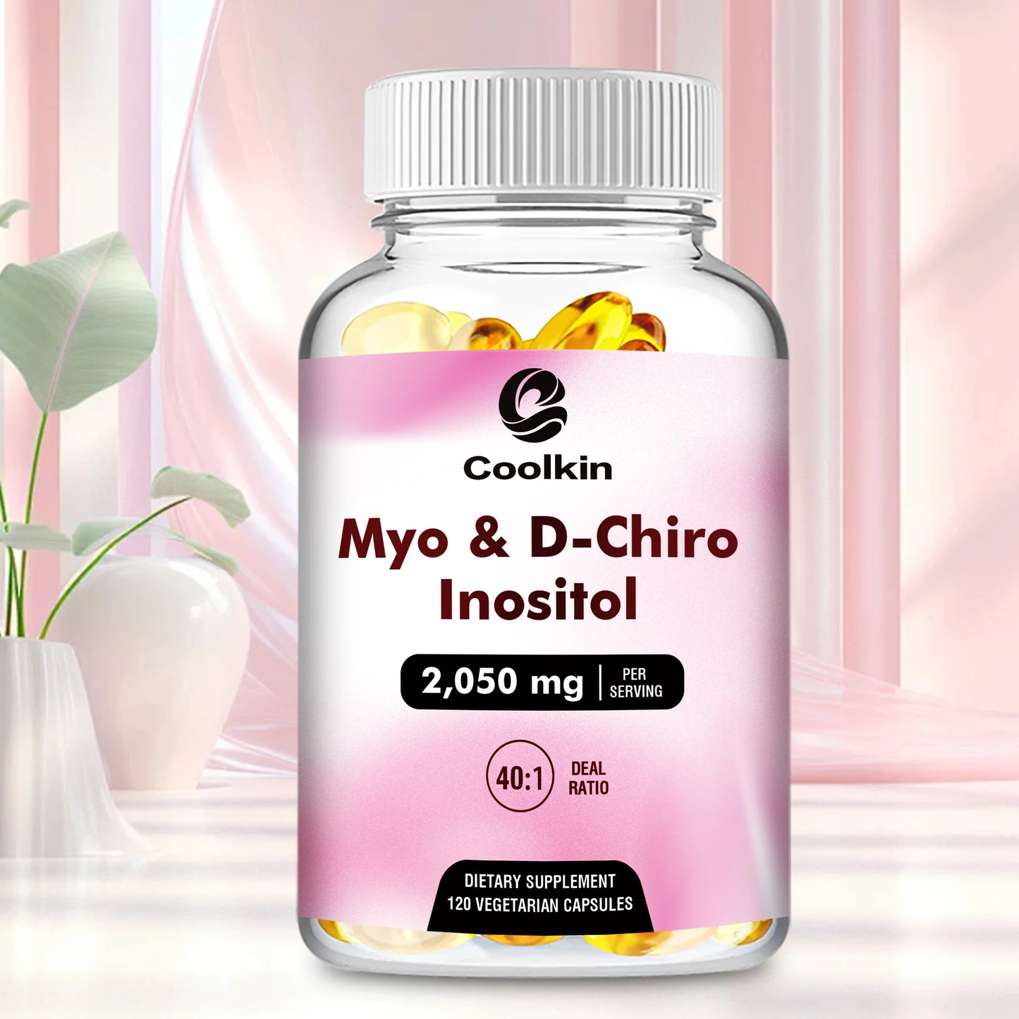 Myo & D-Chiro Inositol Capsules - Supports Ovarian Function,Hormone Balance,Fertility Supplements for Women - 120 Capsules - TrendForce25