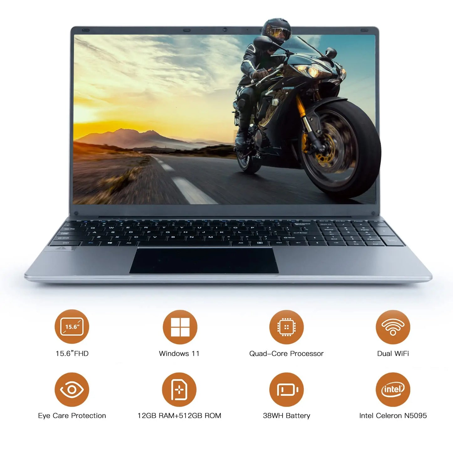 Bestski 15.6 Inch Laptop Intel N5095 Processor 12GB RAM 512GB SSD IPS Display 1080P Windows11 38000mWh Battery Computer Notebook - TrendForce25