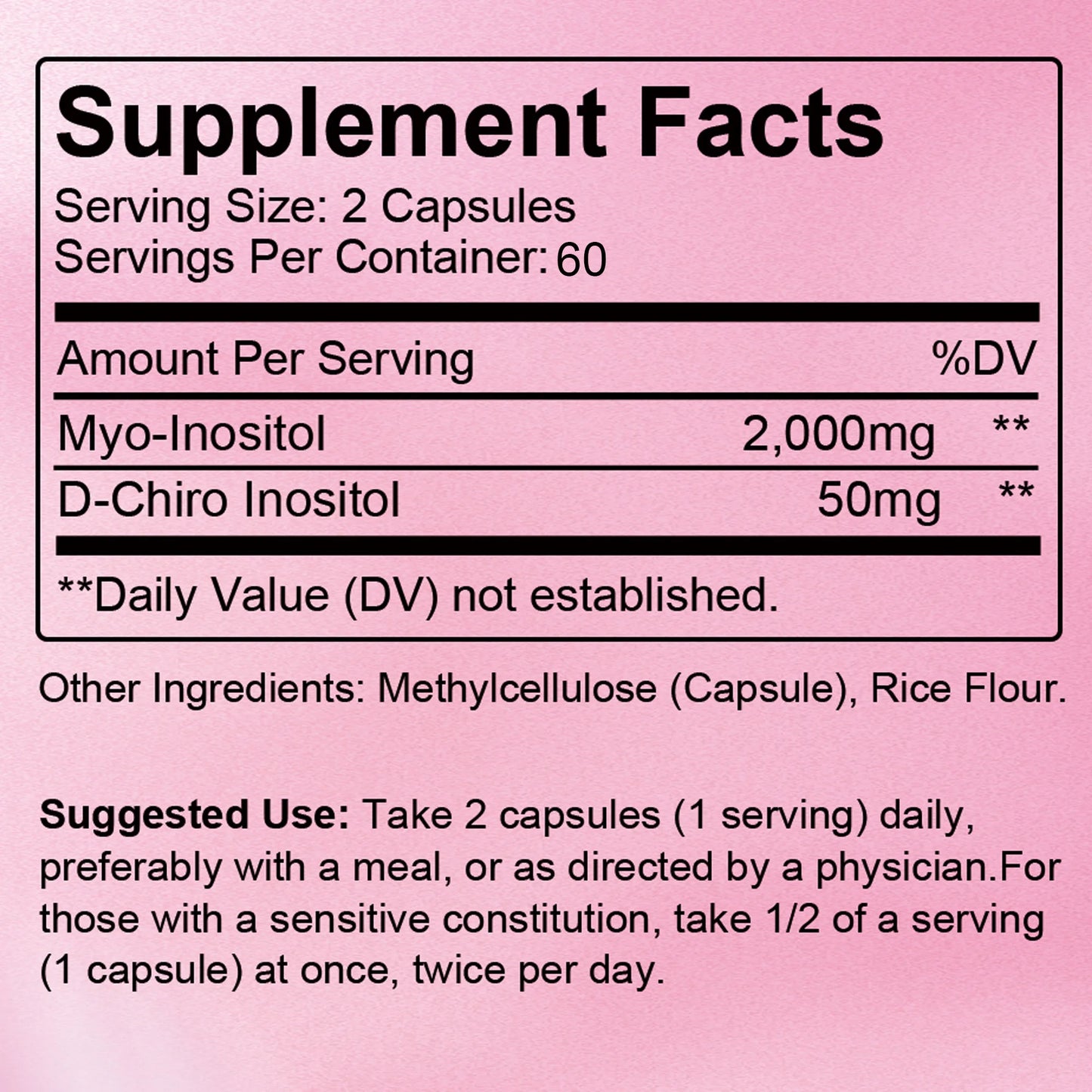 Myo & D-Chiro Inositol Capsules - Supports Ovarian Function,Hormone Balance,Fertility Supplements for Women - 120 Capsules - TrendForce25