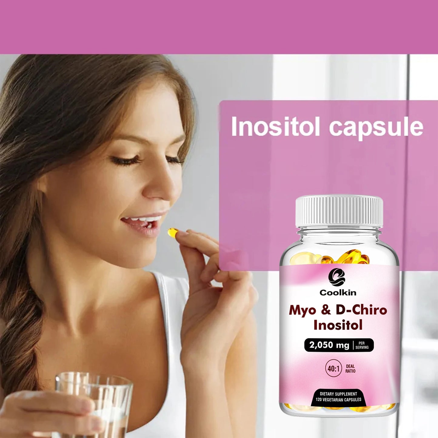 Myo & D-Chiro Inositol Capsules - Supports Ovarian Function,Hormone Balance,Fertility Supplements for Women - 120 Capsules - TrendForce25