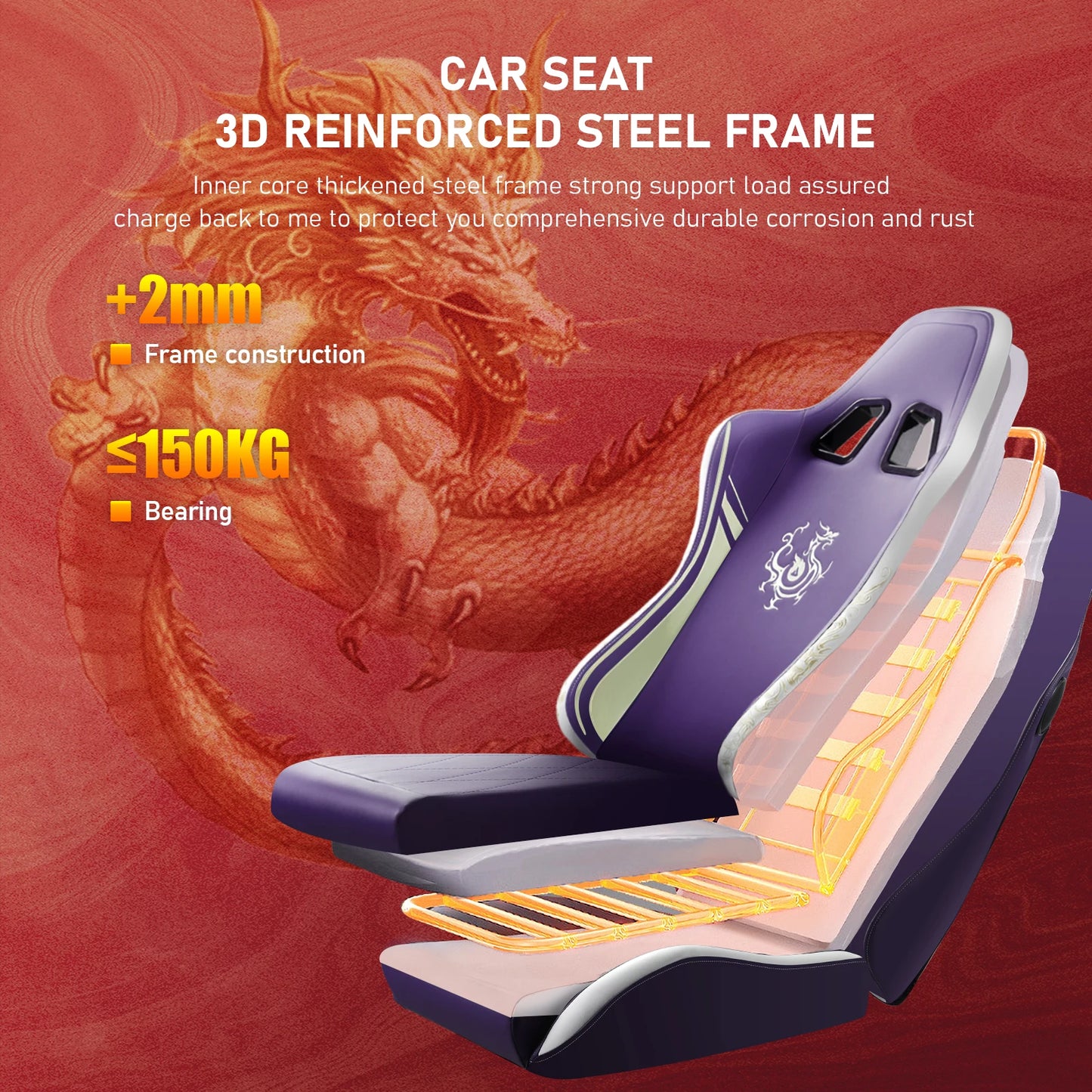 GTPLAYER Gaming Chair with Bluetooth Speakers, Footrest & Ergonomic Design, Dragon Series Video Game & Office Chair - TrendForce25