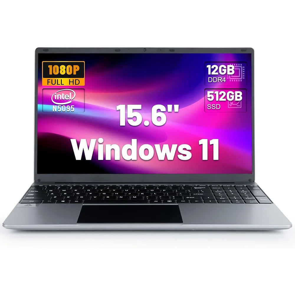 Bestski 15.6 Inch Laptop Intel N5095 Processor 12GB RAM 512GB SSD IPS Display 1080P Windows11 38000mWh Battery Computer Notebook - TrendForce25