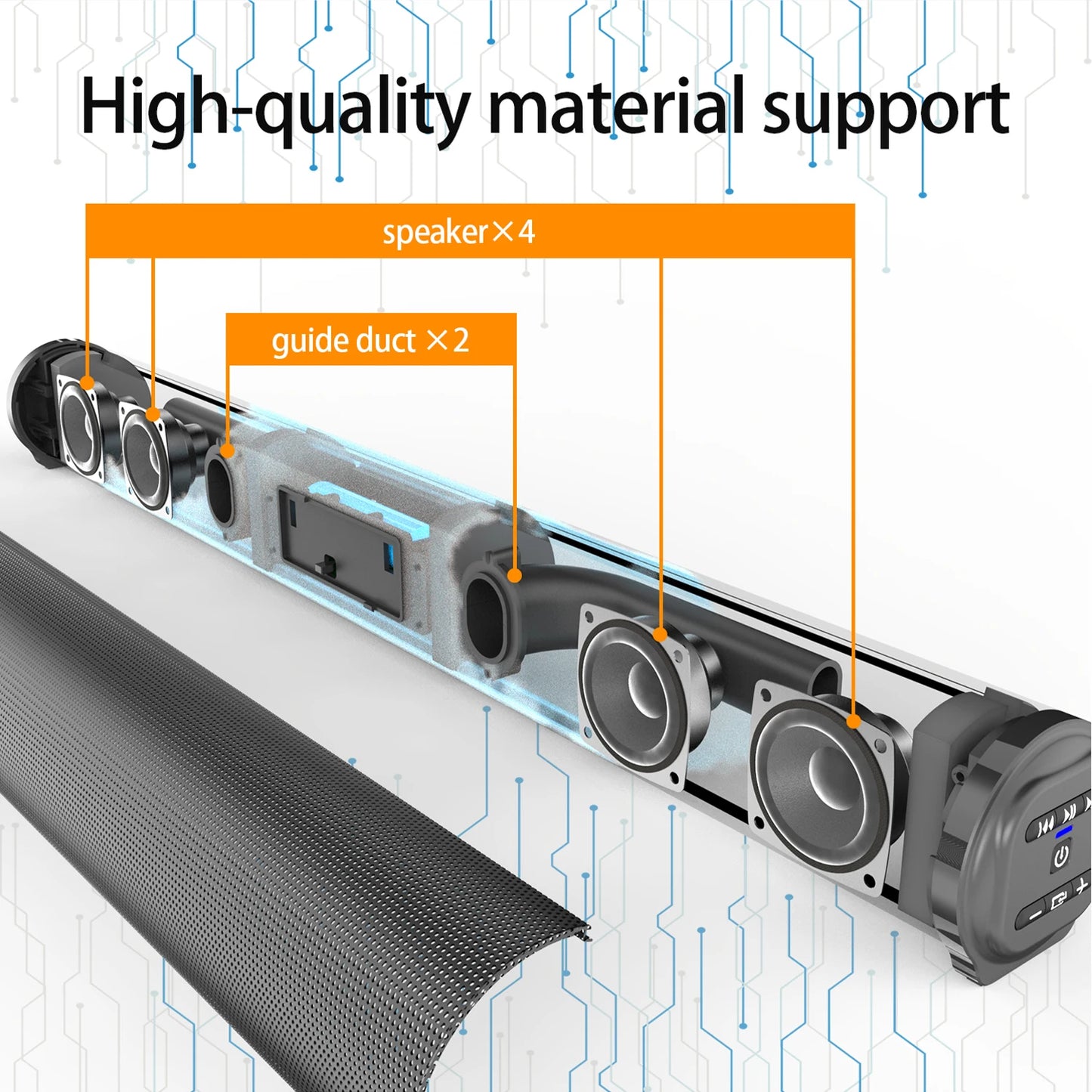 2024 Soundbar Sound Wireless Bluetooth Car Computer Speaker Stereo Tv Home Theater Sombar For 3.5mm Output PC - TrendForce25