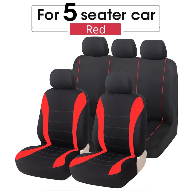5PCS Car Seat Covers Set Universal Fit Most Car Covers Stain Resistant Fashion Seat Covers Protecting Seats - TrendForce25
