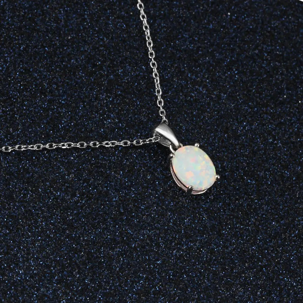 Women Milky Opal Pendants & Necklaces With Silver Color Jewelry Wedding Gifts High Quality (JewelOra NE101901) - TrendForce25