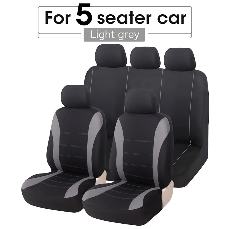 5PCS Car Seat Covers Set Universal Fit Most Car Covers Stain Resistant Fashion Seat Covers Protecting Seats - TrendForce25
