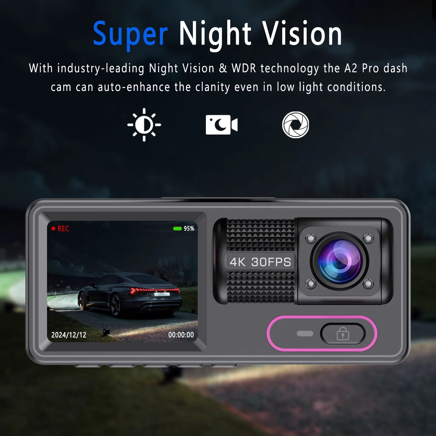 Dash Cam, 3 Channel Dash Cam,1080P car Cam Front And inside And Rear, Tripie CarDash Camera, Car Camera With 32GB Card,Night Vis - TrendForce25