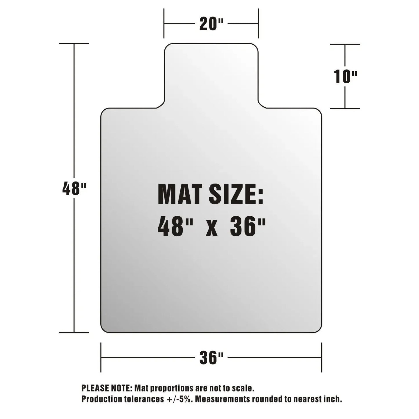 Home Office Carpet Chair Mat 36" x 48" Carpet Protector Mat with Lip