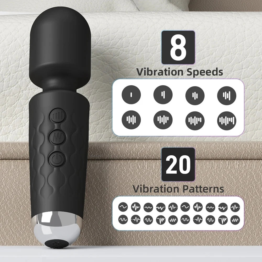 Portable Electric Massage Stick with 8 Adjustable 20 Modes, Suitable for The Back/Neck/Legs/Waist, Relieving Fatigue - TrendForce25