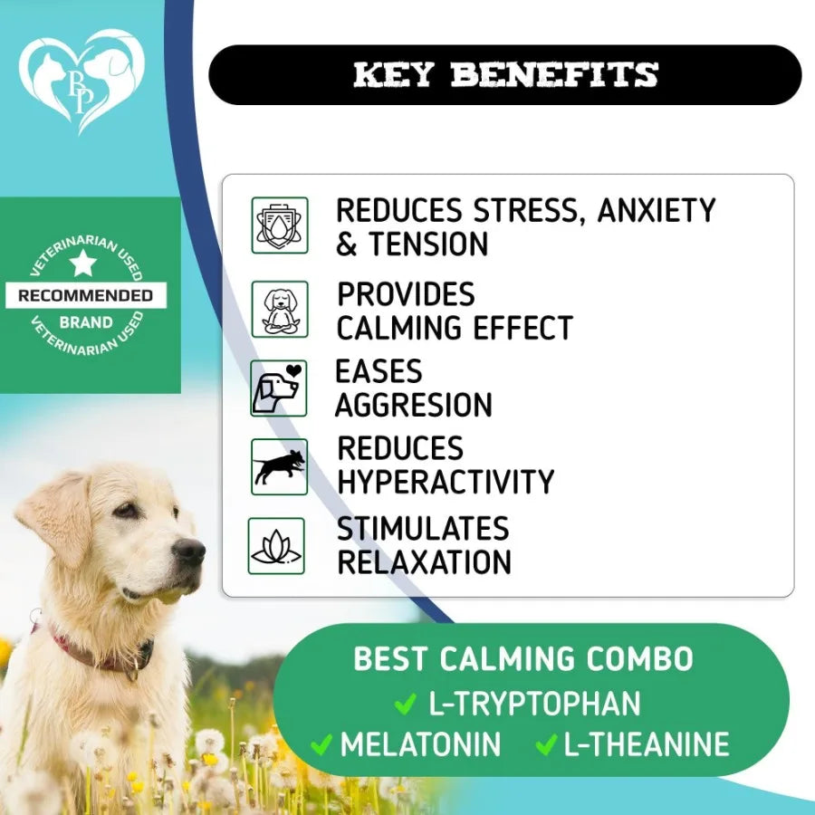 Hemp Calming Chews for Dogs Puppy Pet Separation Anxiety Relief Treats Calm Aggressive Behavior Melatonin Anti Stress Treatment - TrendForce25