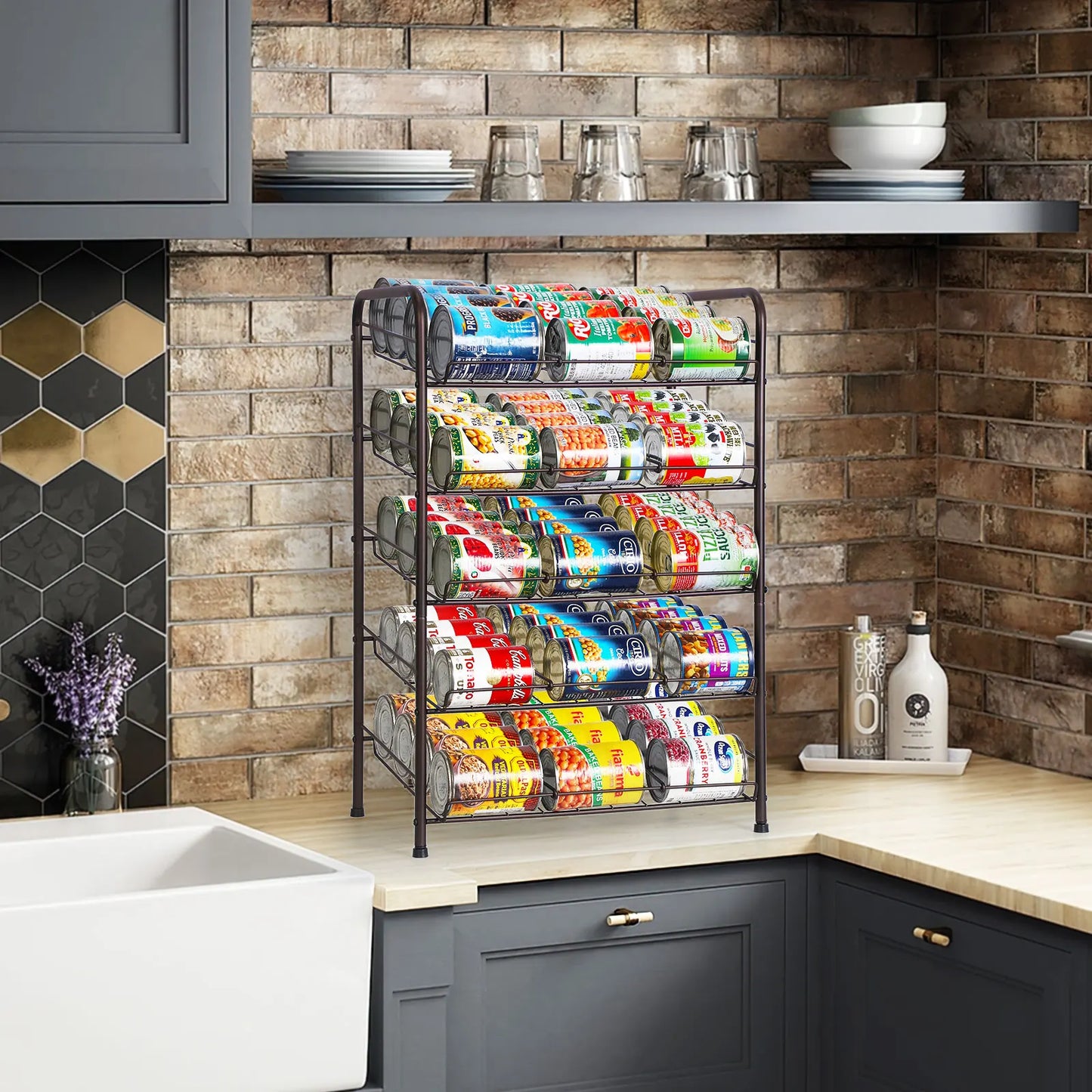 Can rack storage rack, 5-layer can storage dispenser can accommodate 60 cans - TrendForce25