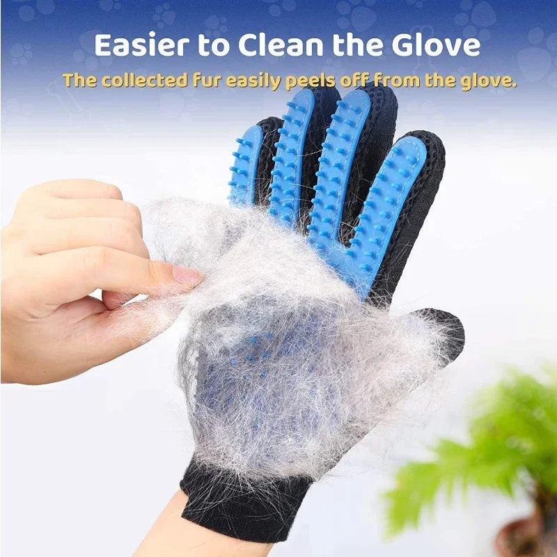 Pet Grooming Kit for Dog Cat Rabbit Fur 2 Sided Grooming Brush Bath Cleaning Glove De-Shedding De-Matting Pet Hair - TrendForce25