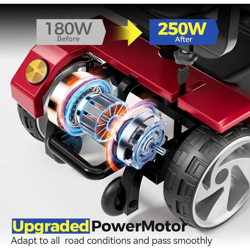4 Wheel Foldable Mobility Scooters for Adults, Folding Travel Mobility Scooter with Seat - TrendForce25