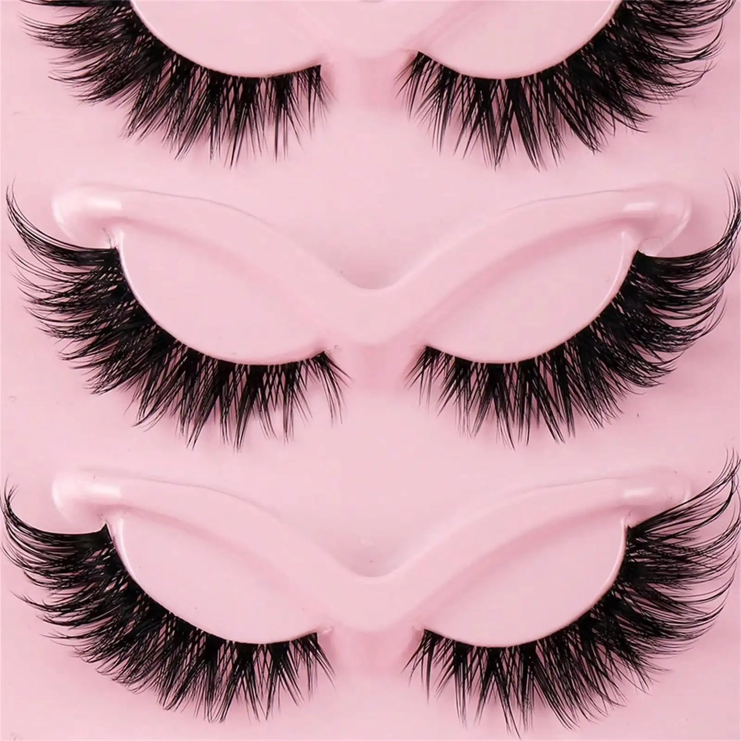 15Pairs/3Pack Cat eye Eyelashes 3D Natural False Lashes Fluffy Soft Cross Clear Band Lashes Manga Lashes Wispy Eyelash Makeup - TrendForce25