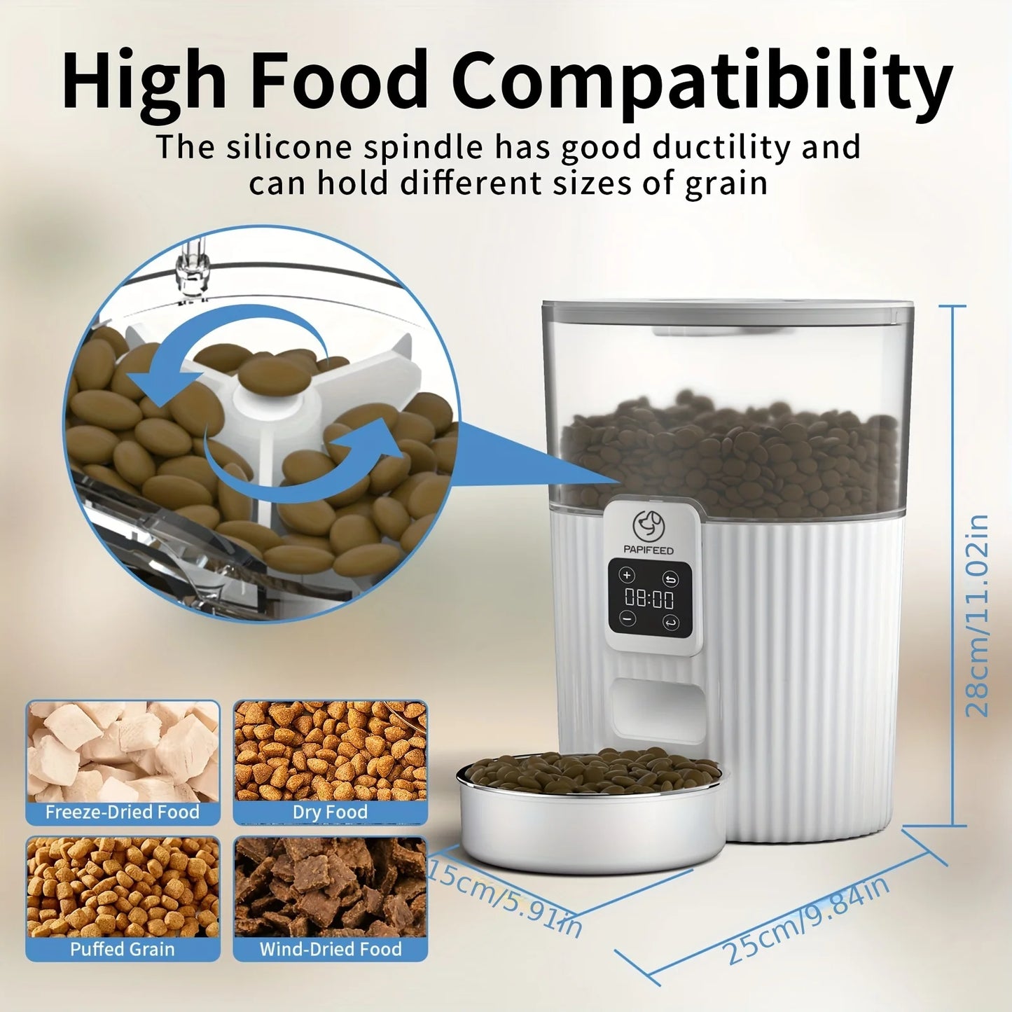 PAPIFEED cat automatic feeder dog fixed feeding machine cat food dog food wifi remote smart cat pet food dispenser - TrendForce25