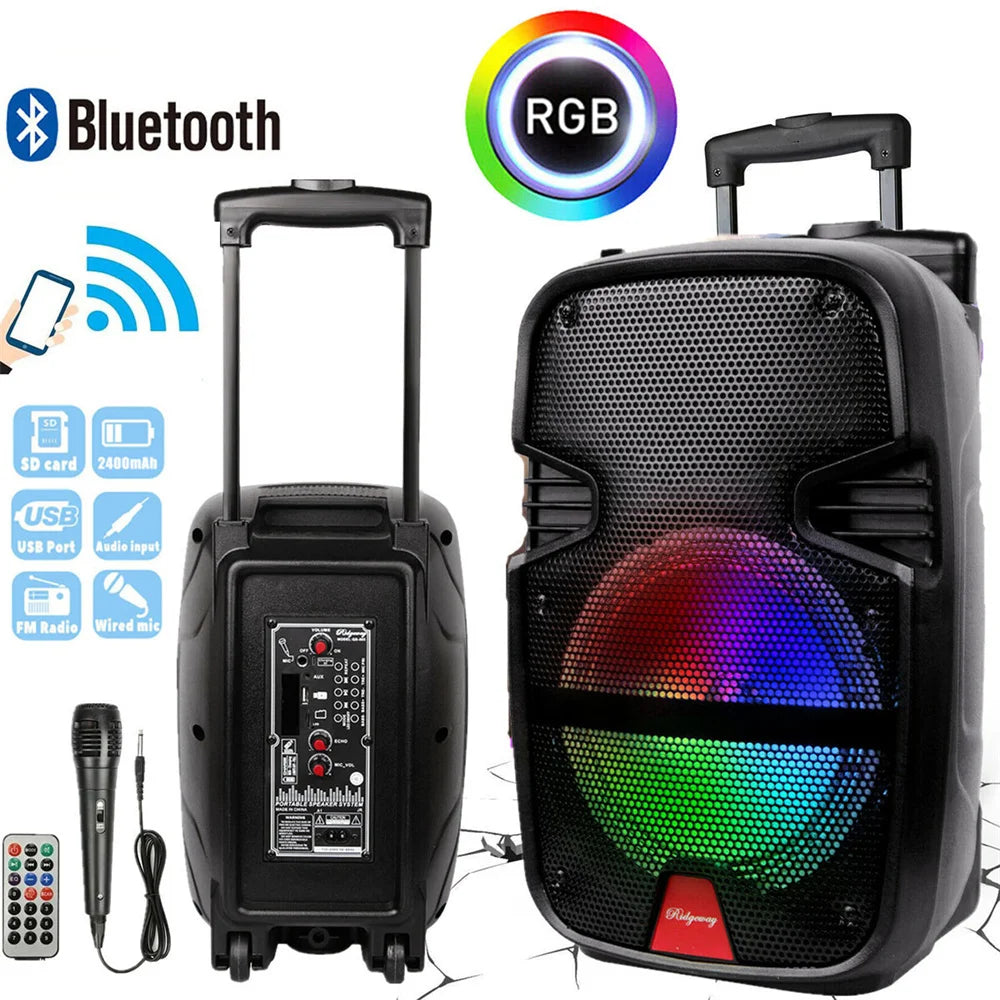 3000 Watts Wireless Portable Party Bluetooth Speaker With Microphone & Remote 8" Subwoofer High Quality Big Sound - TrendForce25
