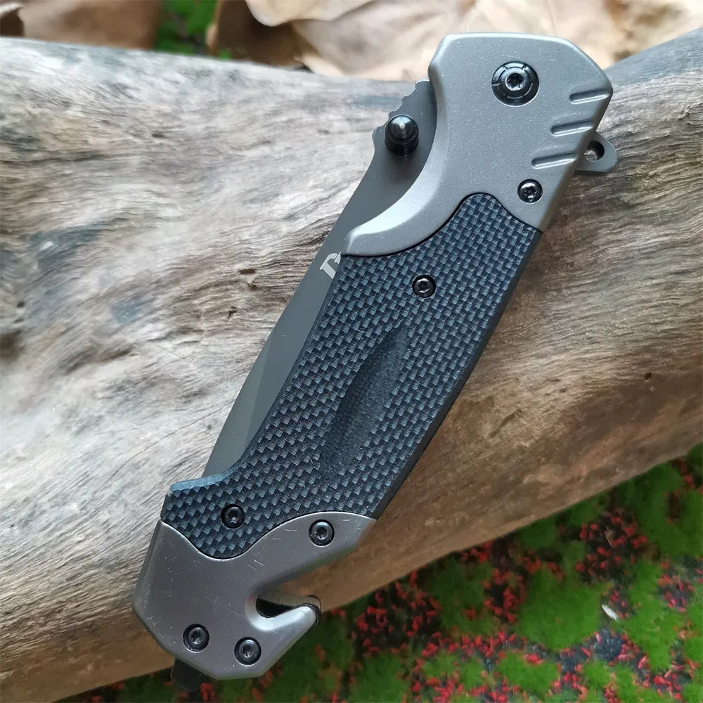 Compact Folding Knife with 9Cr18MoV Blade & G10 Handle: Window Breaker, Rope Cutter & Sharp Edge for Outdoor EDC Tasks - TrendForce25