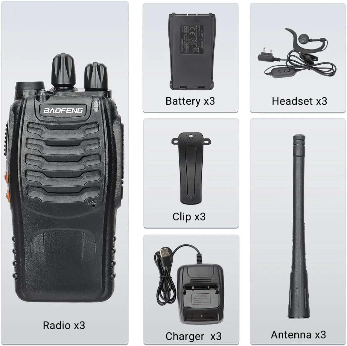 3/6PCS Baofeng BF-888S Walkie Talkie Wireless Copy Frequency UHF Long Range High Power Upgraded BF 888S VOX Ham Two Way Radio