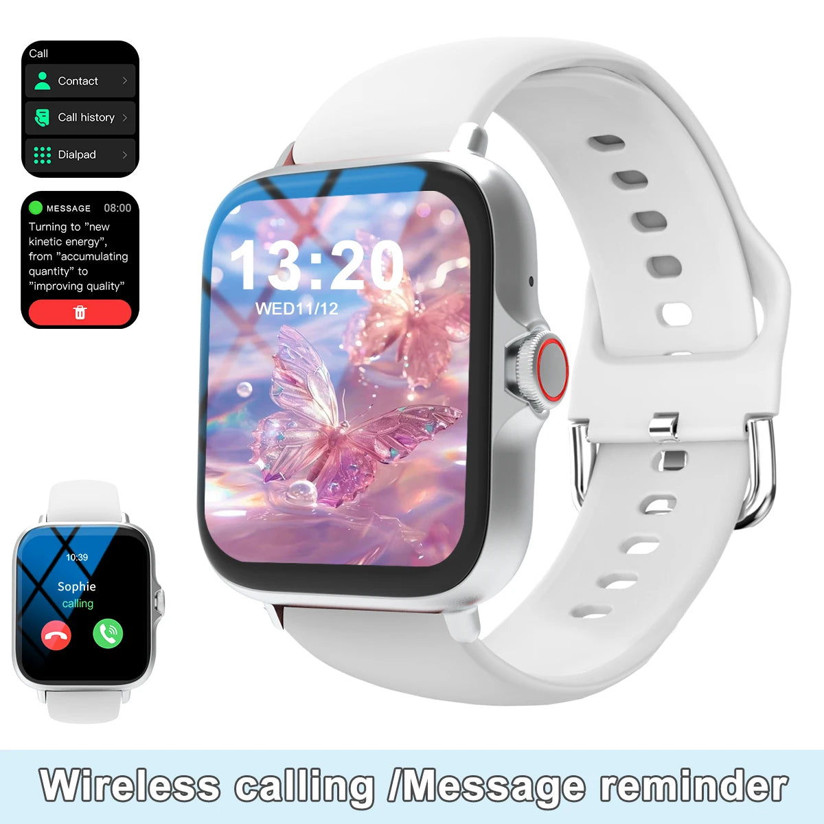Smart watch with full touch screen, call, message reminder, music control and other functions, compatible with iPhone/android mo - TrendForce25