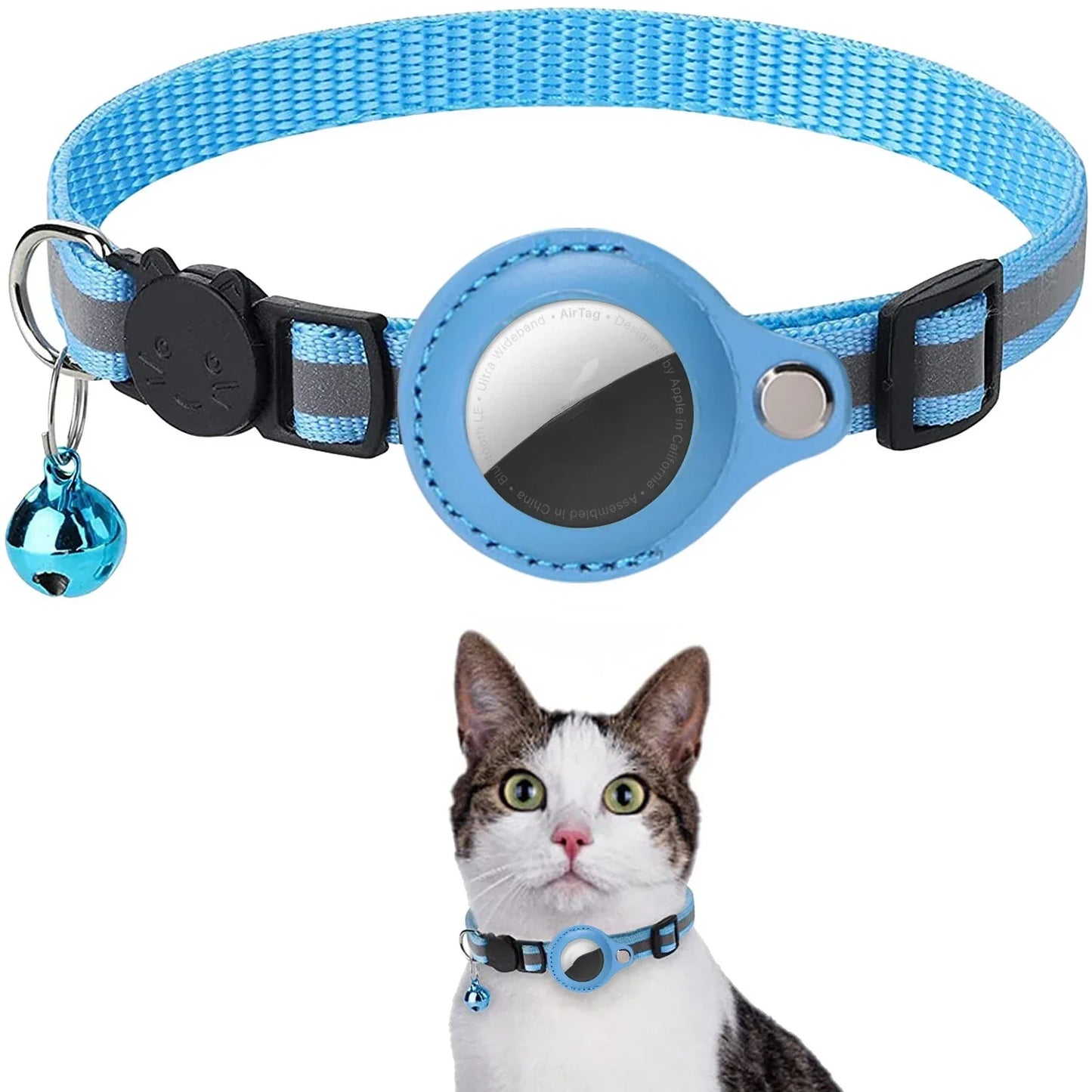 Cat Positioning Collar Protective Case with Reflective Bell for Apple Airtag - TrendForce25