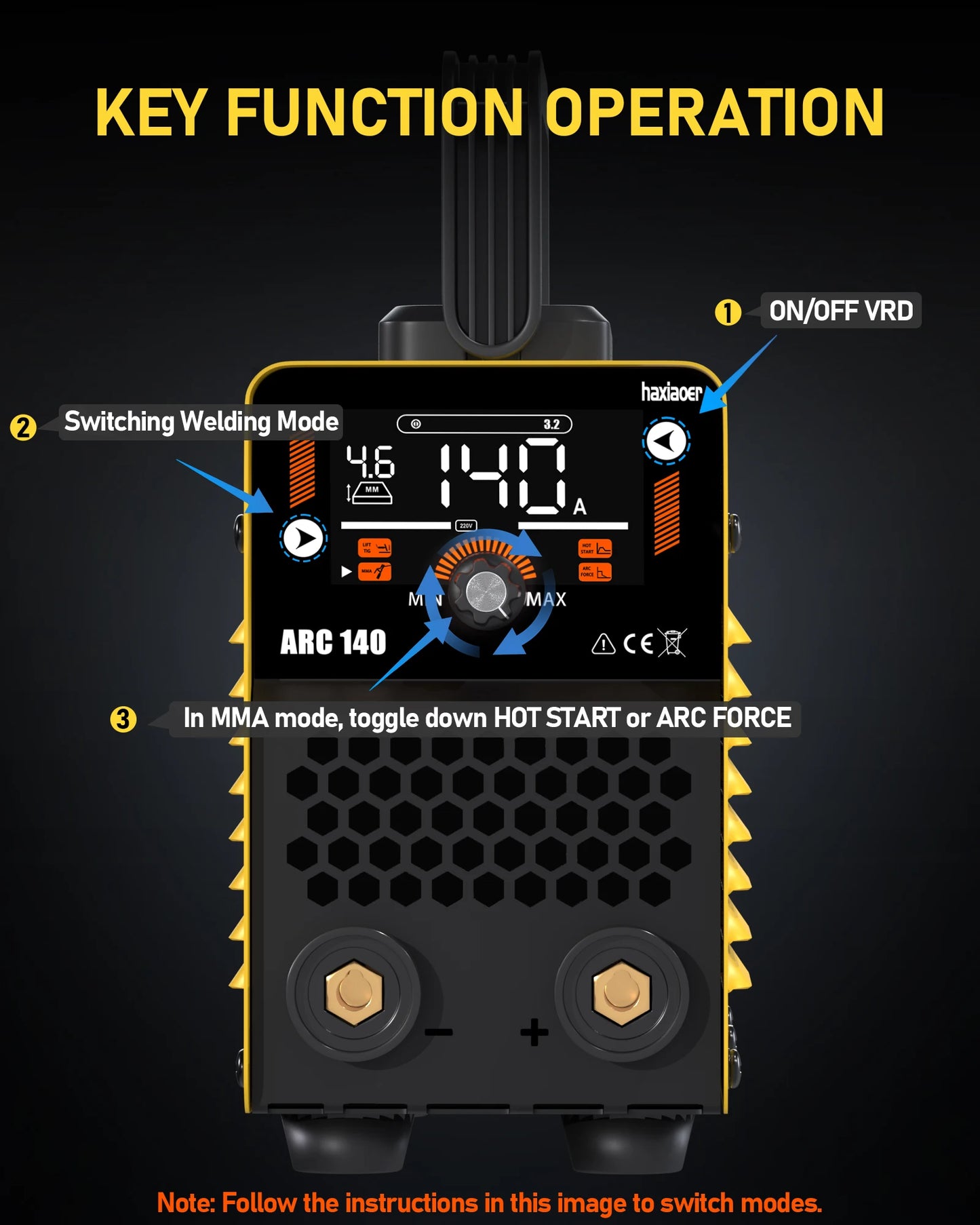 HAXIAOER ARC140 120A 110v portable professional welding machine automatically matches electrode diameter and welding thickness - TrendForce25