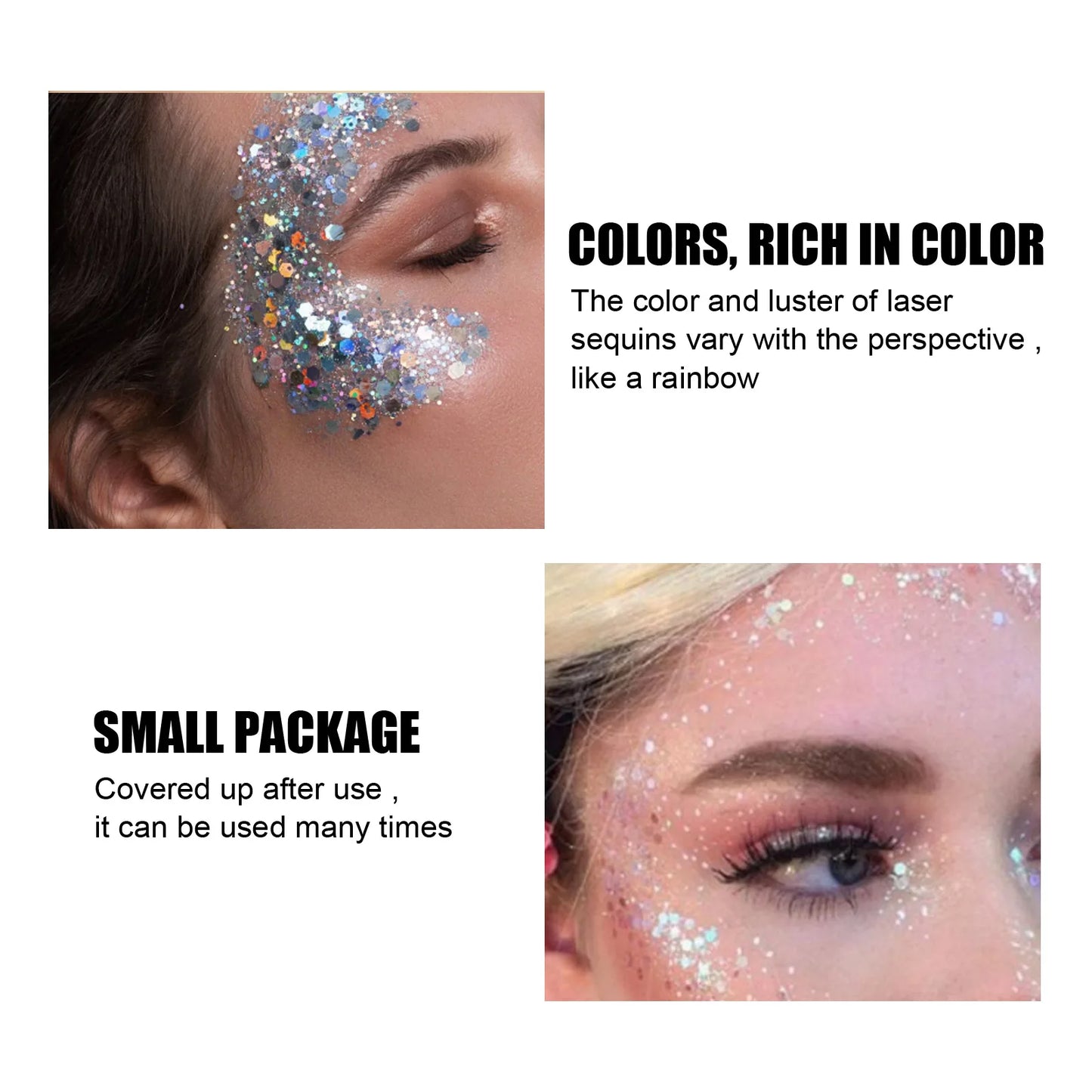 Body Glitter Gel Sequins Long Acting Face Eyes Hair Prom Party Mermaid Scales Not Easy To Take Off Makeup - TrendForce25