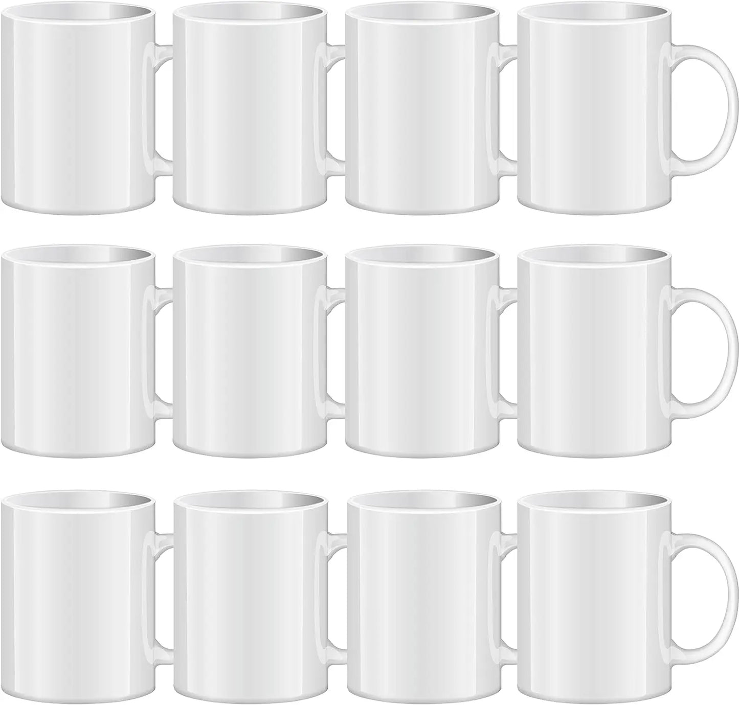 Mugs Blank Tazas Para Sublimacion White Ceramic Sublimation Cups Bulk Mugs for Coffee Tea Latte Hot Cocoa 11 oz Set of 12