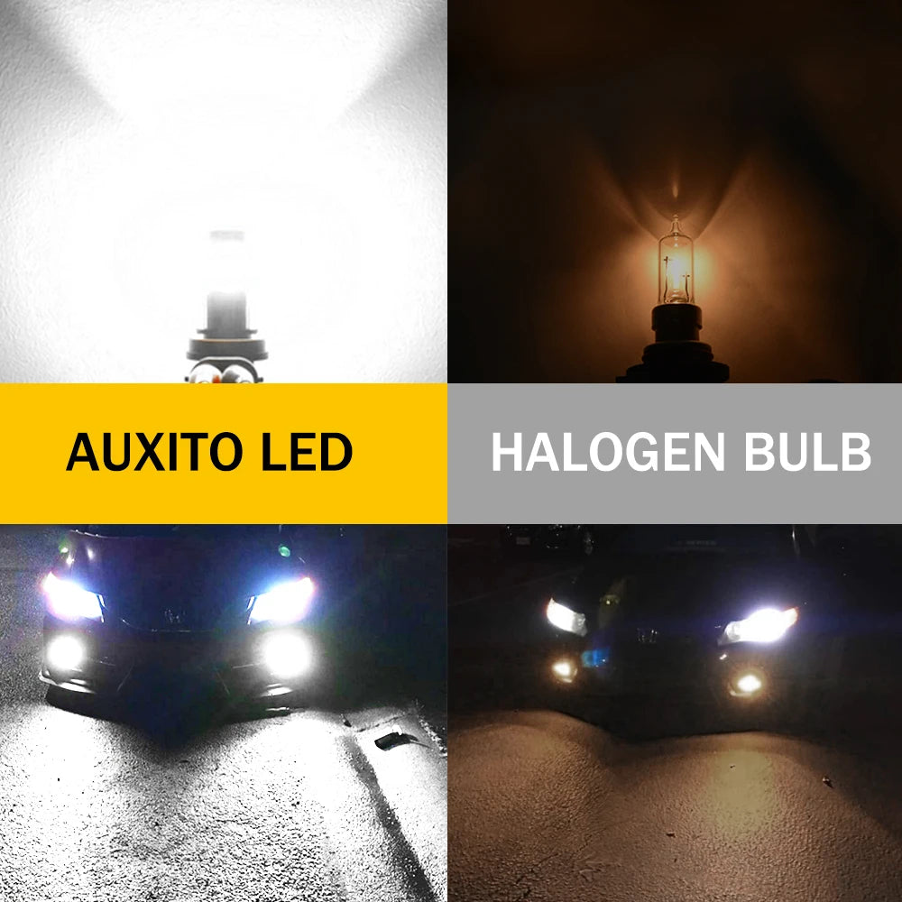 AUXITO 2X 9005 9006 H9 H8 H11 LED Fog Light PSX24W H10 H16JP HB3 HB4 LED Fog Lamp Bulb 6000K Super Bright Daytime Running Light - TrendForce25