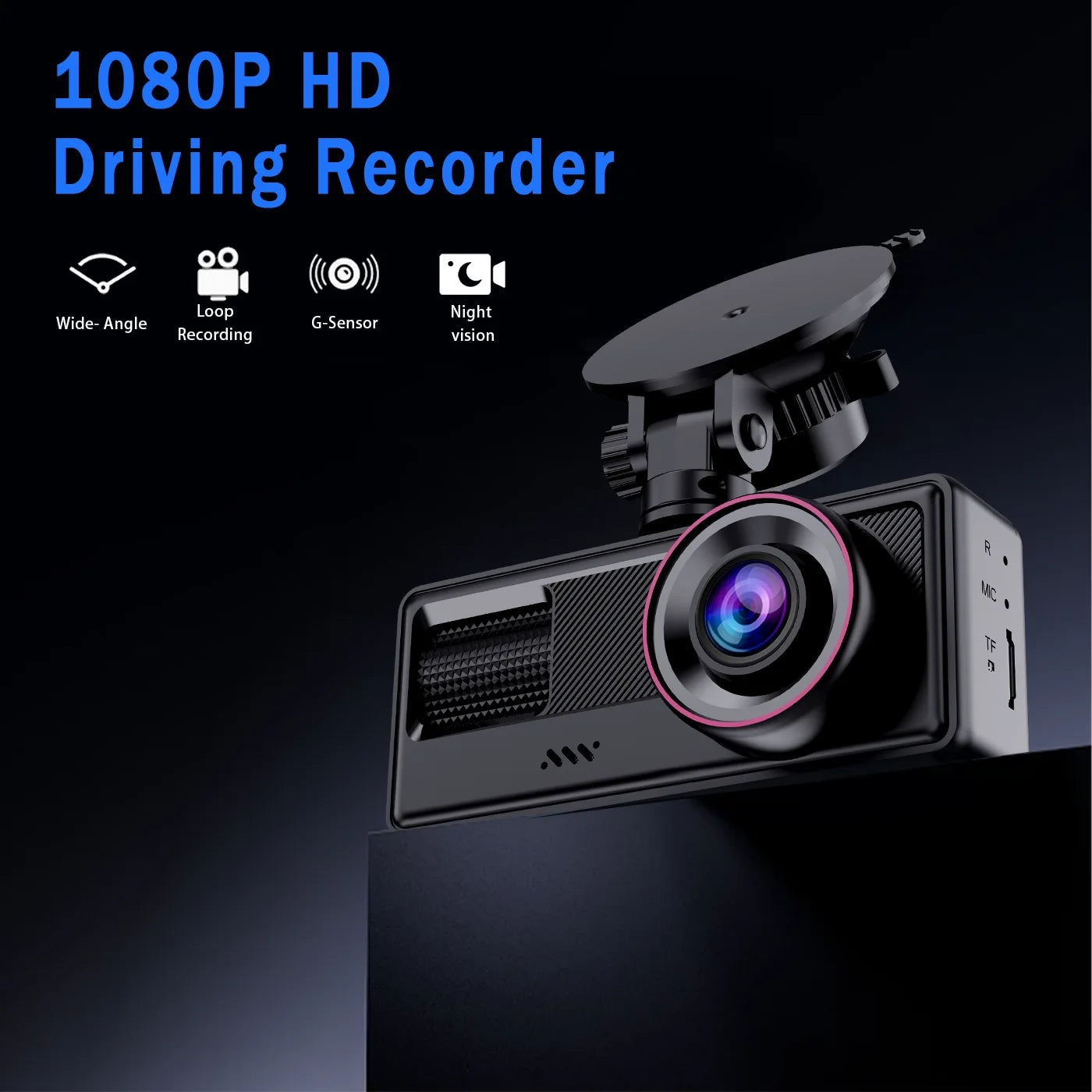 Dash Cam, 3 Channel Dash Cam,1080P car Cam Front And inside And Rear, Tripie CarDash Camera, Car Camera With 32GB Card,Night Vis - TrendForce25