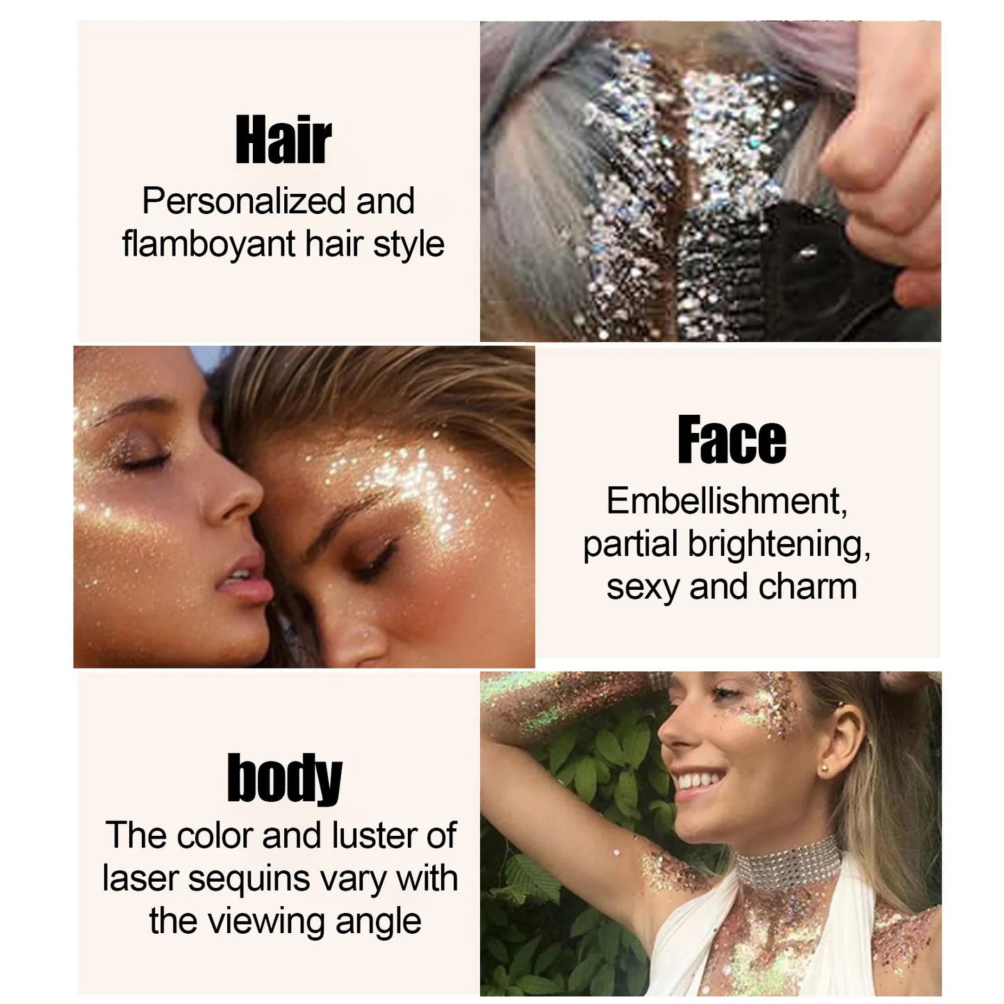 Body Glitter Gel Sequins Long Acting Face Eyes Hair Prom Party Mermaid Scales Not Easy To Take Off Makeup - TrendForce25