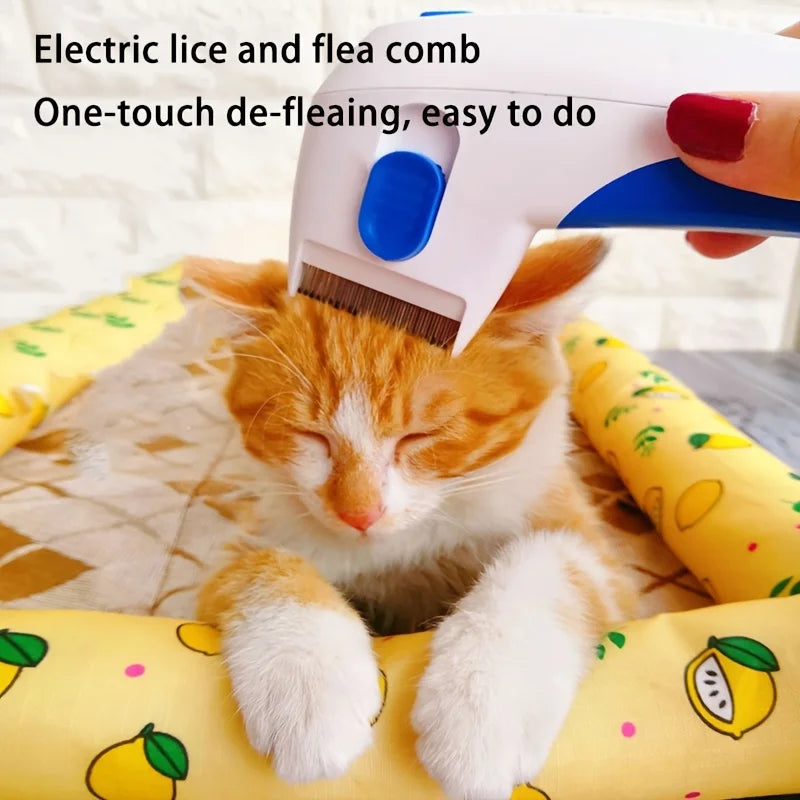 1pcs Cat & Dog lectitc Hlea Comb, hemoves oose Hai fleas,And Eggs:.lectronicice Remover, suitable For Cats, Dogs,And abits. Efec - TrendForce25