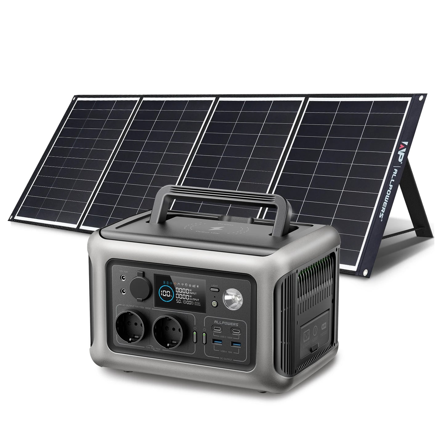 ALLPOWERS R600 Solar Generator with SolarPanel (Optional), 600W 299Wh LiFePO4 Portable Power Station with Solar Charger for Camp - TrendForce25