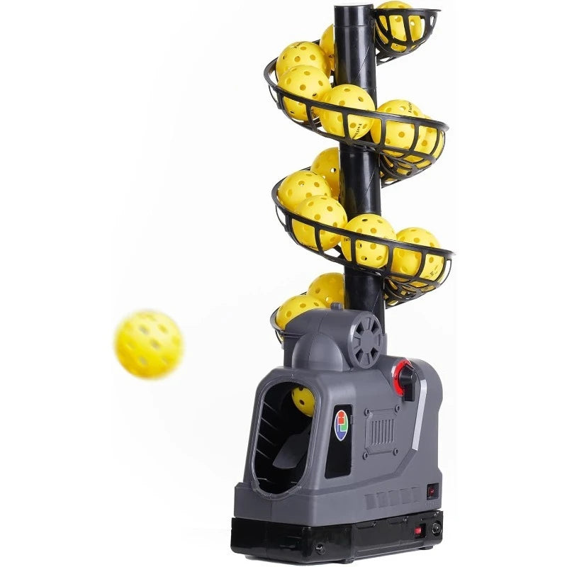 3 Angles & 4 Speeds Adjustable, Portable Pickleball Launcher for Indoors & Outdoors P