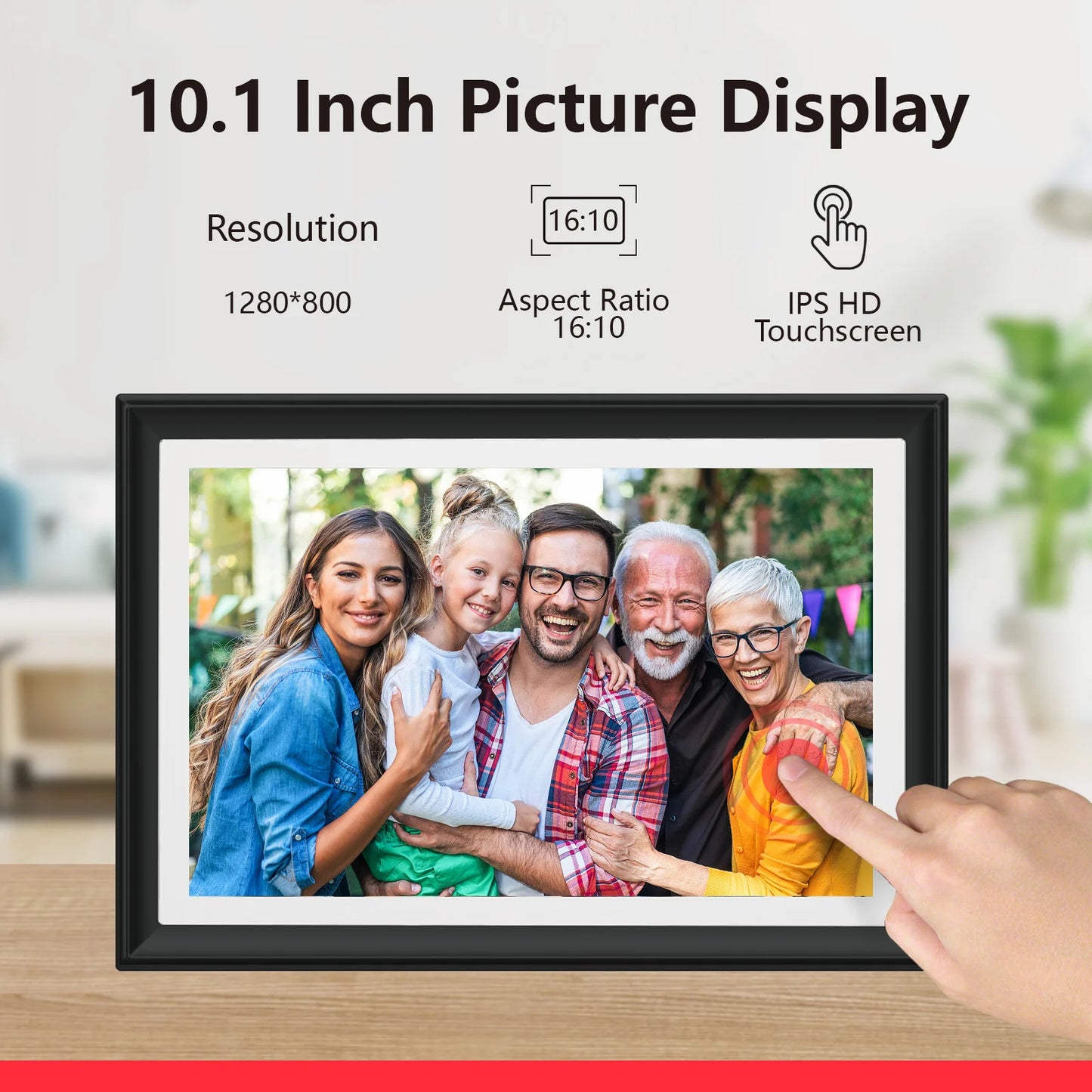 32GB SSA 10.1 Inch Smart WiFi Digital Photo Frame 1280x800 IPS LCD Touch Screen,Best Christmas gift for friends and family - TrendForce25
