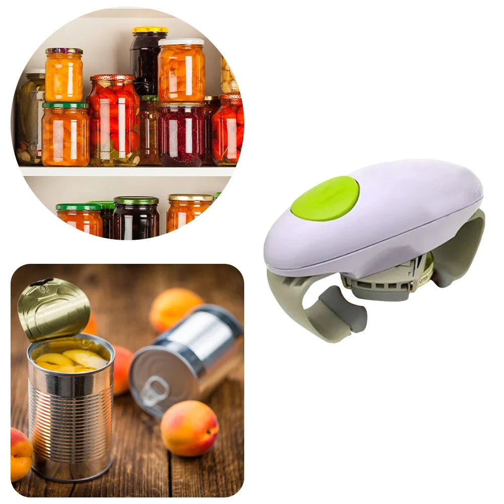 Electric Can Opener easy and easy to open cans and bottles Battery Operated Tin Opener One Touch for All Kinds of Jars Bottles