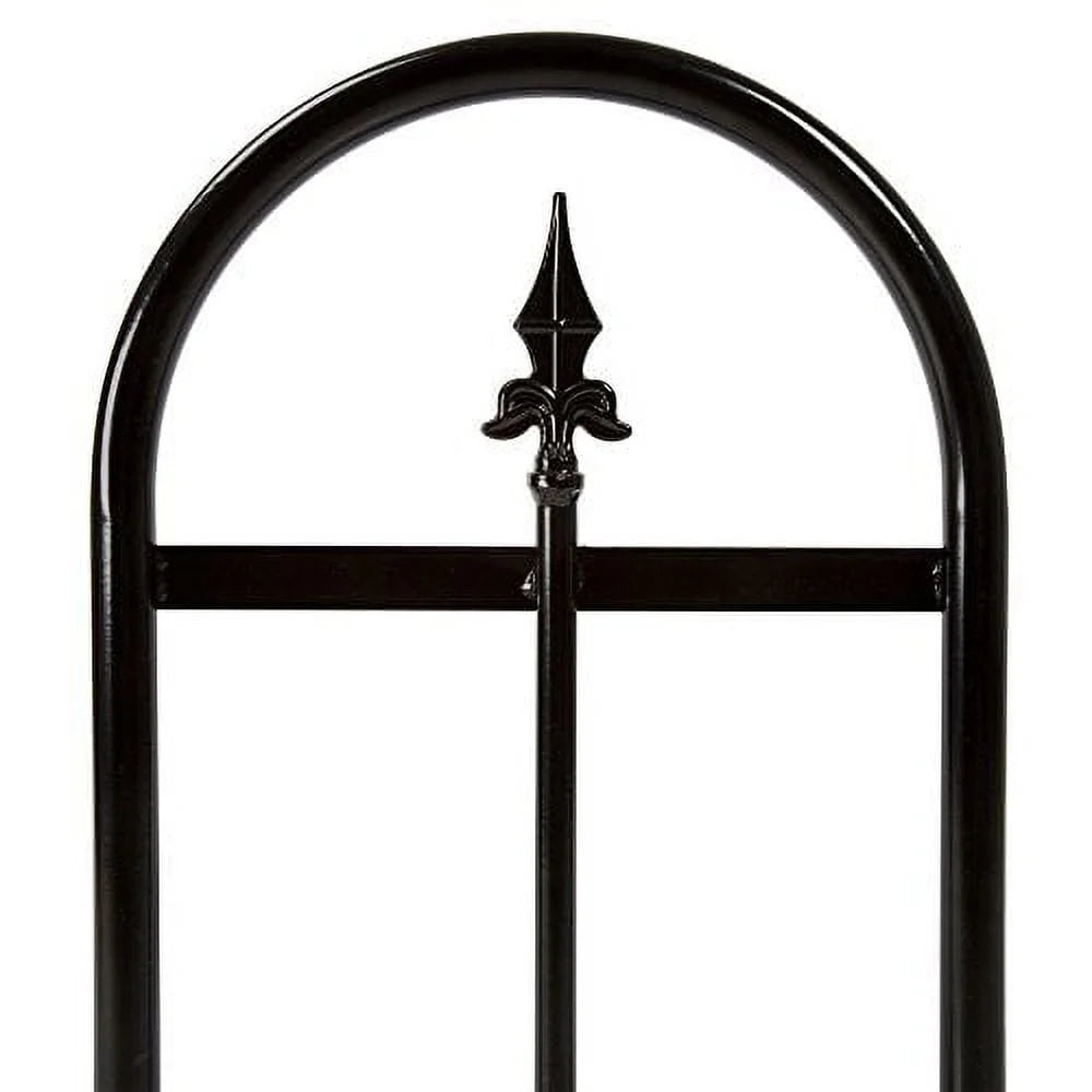 Fireplace Log Rack Steel Firewood Holder with Finial Design Sturdy Indoor Outdoor Wood Storage Solution Black Finish