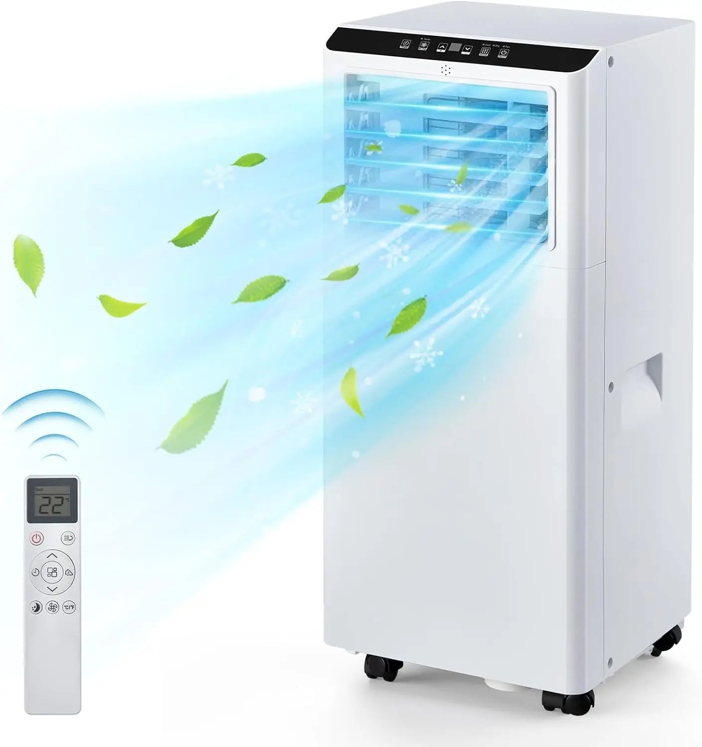 8000BTU Portable Air Conditioners With Remote Control And 24h Timer, 3 In 1 Low Noise Portable Ac Unit With Dehumidifier