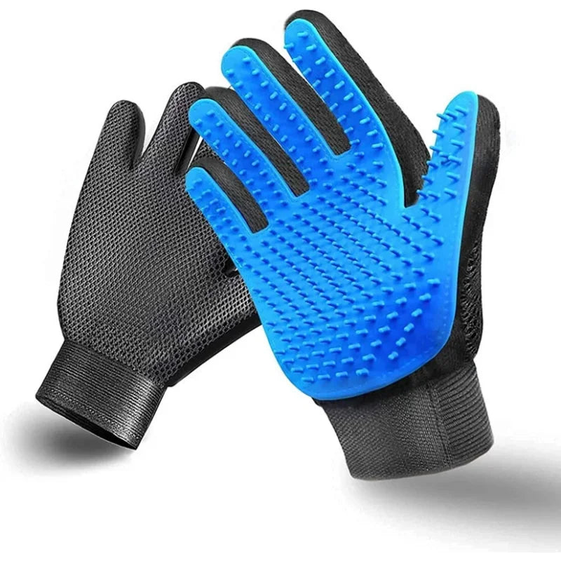 Pet Grooming Kit for Dog Cat Rabbit Fur 2 Sided Grooming Brush Bath Cleaning Glove De-Shedding De-Matting Pet Hair - TrendForce25