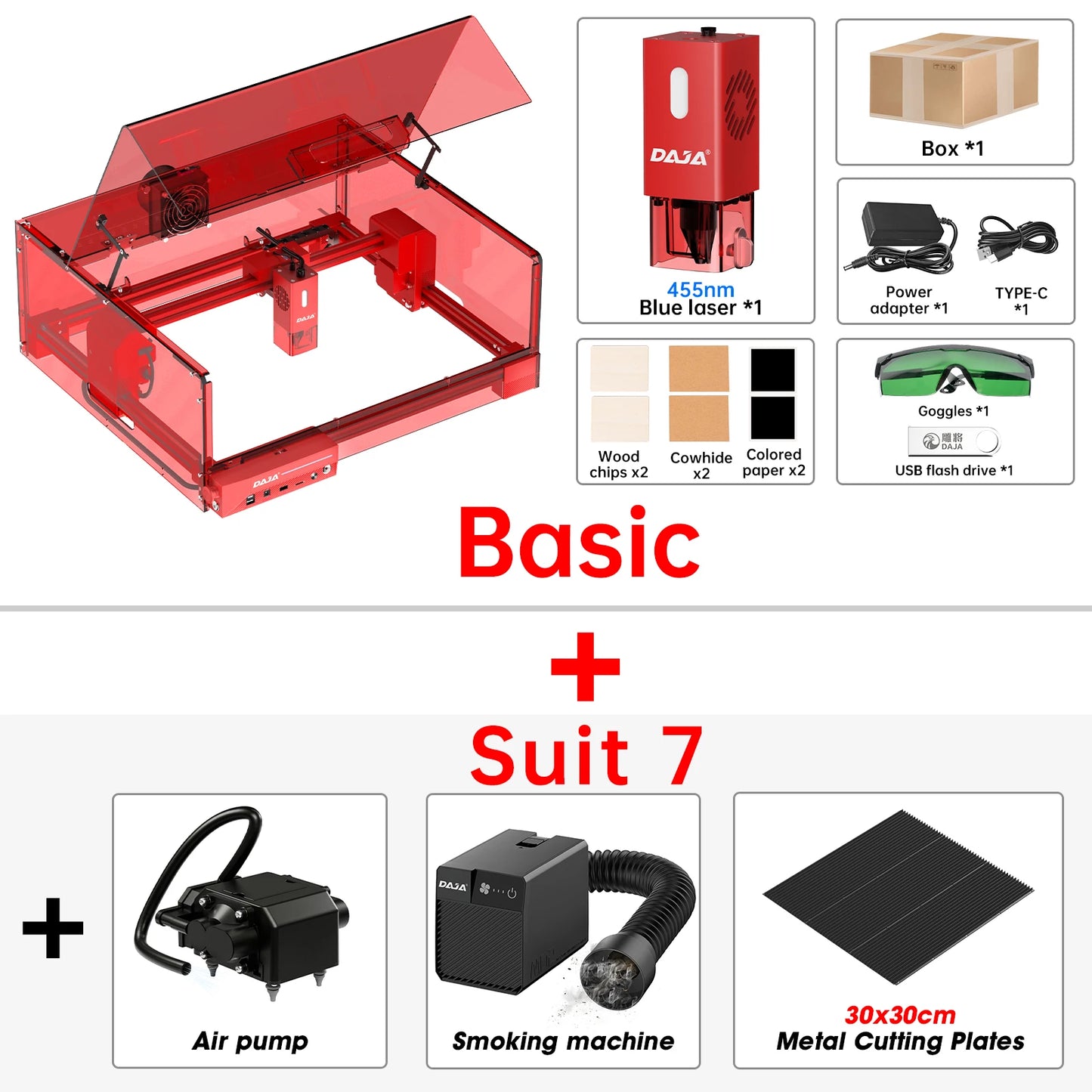 DAJA A6 Pro Laser Engraver Safety Shield 20W Power CNC Cutting Engraving Machine for Metal Wood Acrylic Glass Leather Plastic