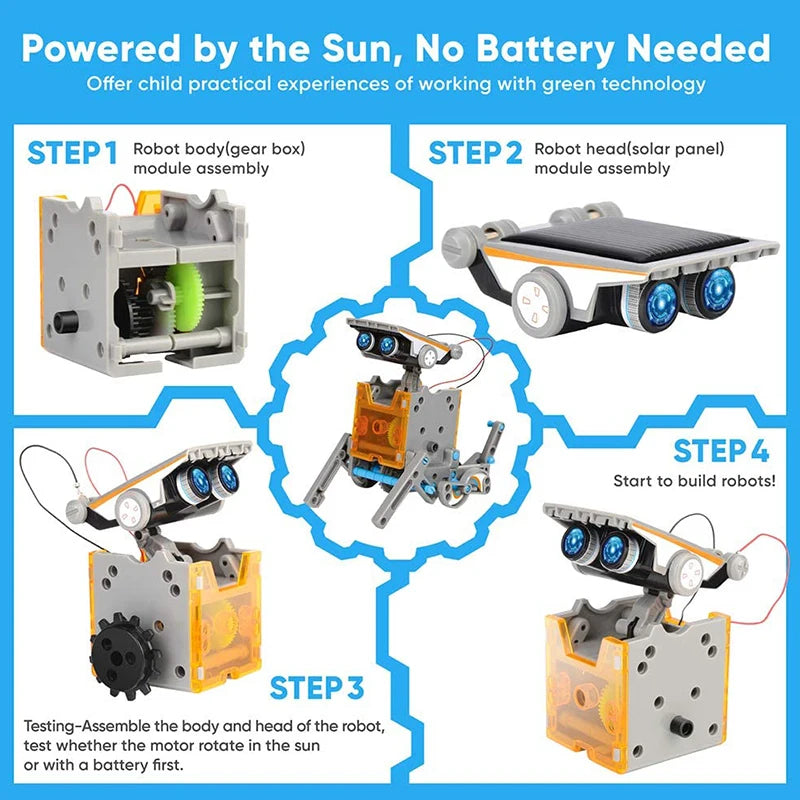 12 In 1 Science Experiment Solar Robot Toy STEM Toy Kits Education Robot Programming Experiment Outdoor Toys Children's Day Gift