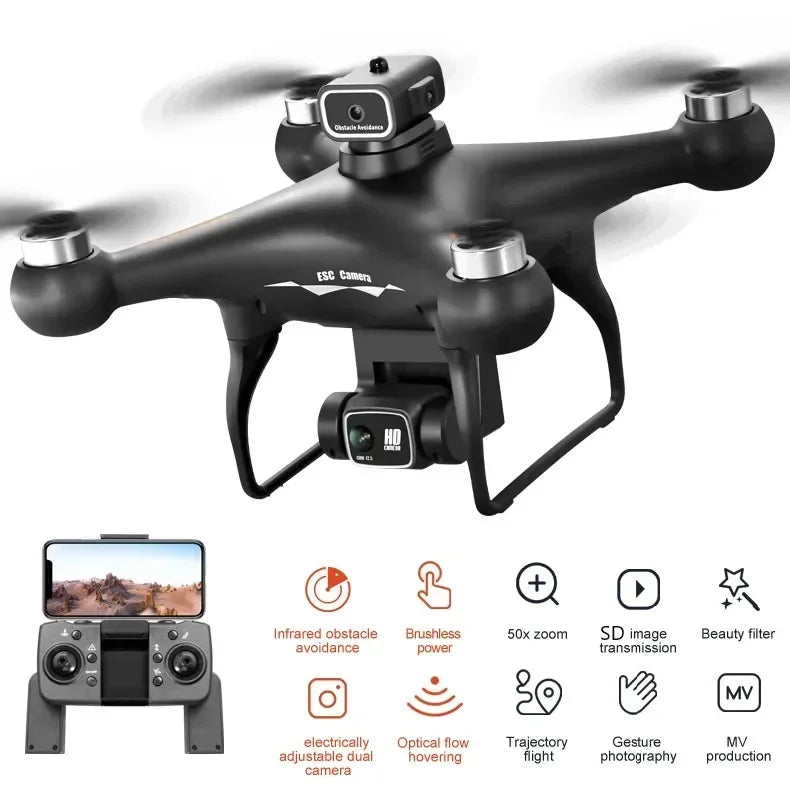 S116 MAX Drone Professional with 3 Batteries 8K Dual Camera Optical Flow Brushless 360° Obstacle Avoidance WIFI FPV RC Dron Toys - TrendForce25