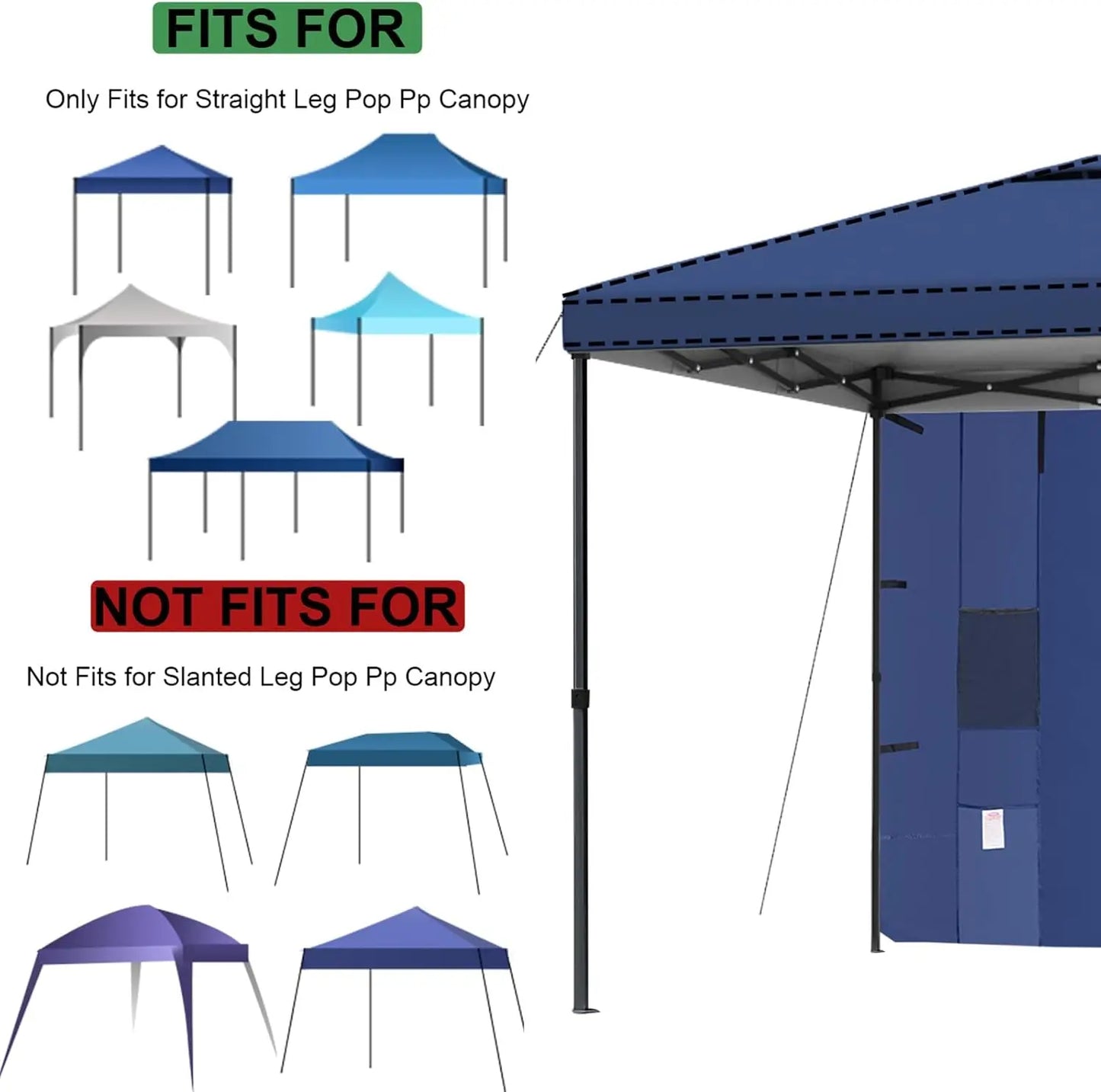 KAMPKEEPER Instant 10X10 Canopy Sidewalls with 4 Pockets for Pop Up Canopy Frame, 2Pack Sunwalls fit 10' Outdoor