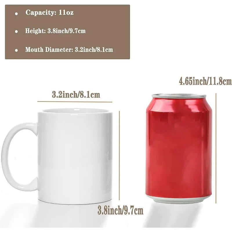Mugs Blank Tazas Para Sublimacion White Ceramic Sublimation Cups Bulk Mugs for Coffee Tea Latte Hot Cocoa 11 oz Set of 12