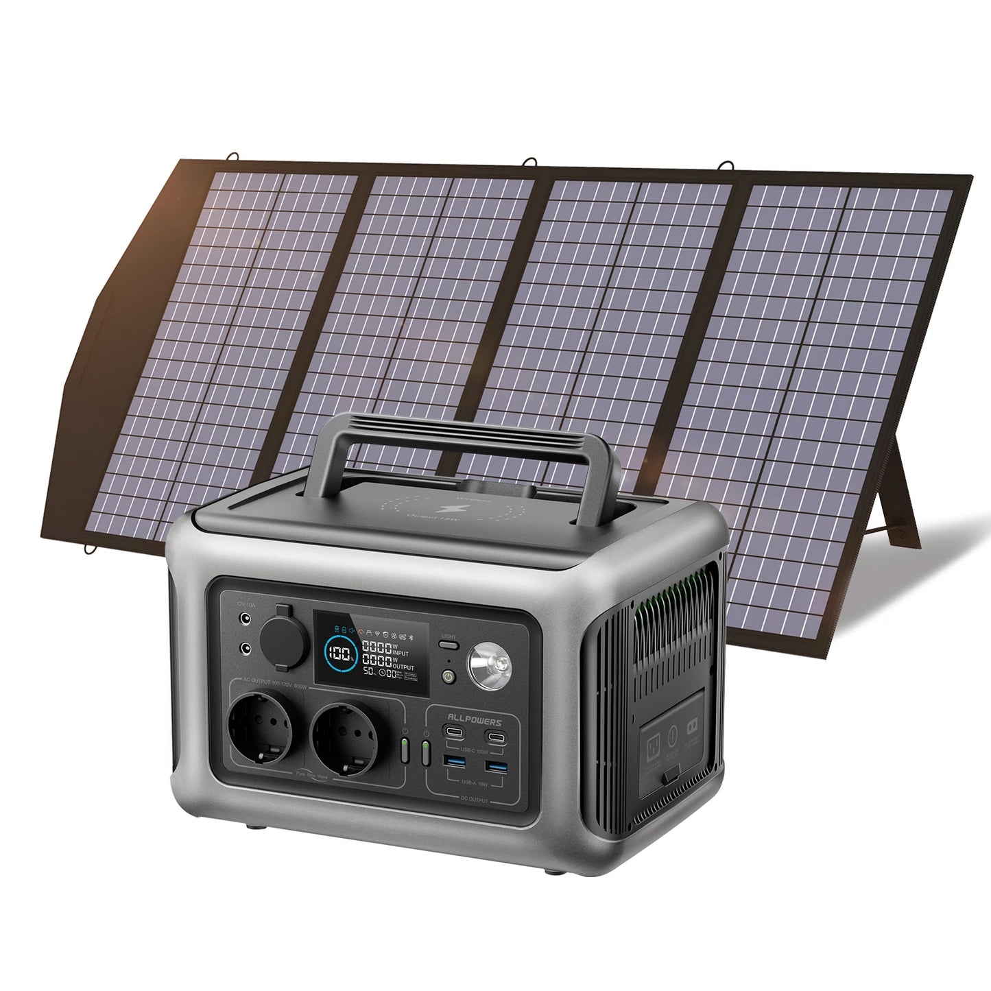 ALLPOWERS R600 Solar Generator with SolarPanel (Optional), 600W 299Wh LiFePO4 Portable Power Station with Solar Charger for Camp - TrendForce25