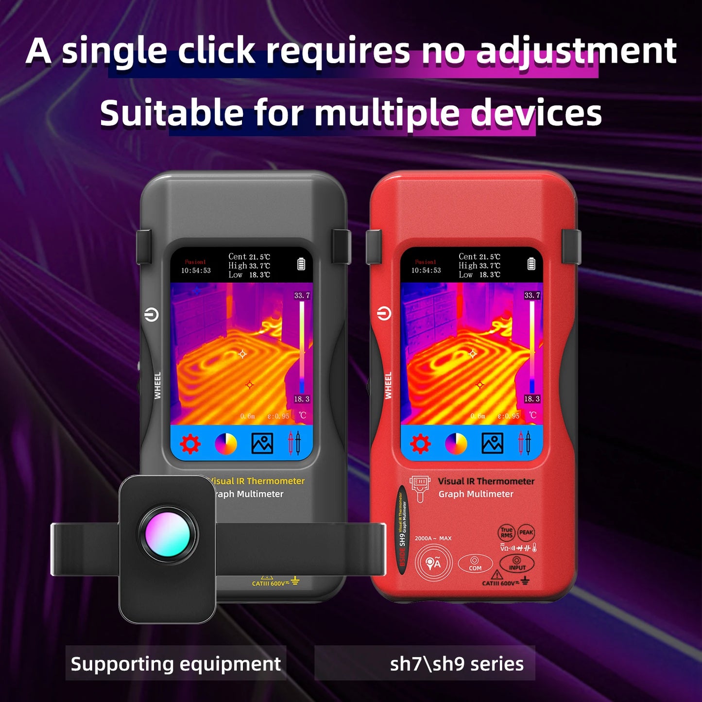 BSIDE Thermal Imager Multimeter 3.98 inch touchscreen 320*320 resolution 15 color palettes Water Leak Detection Circuit repair