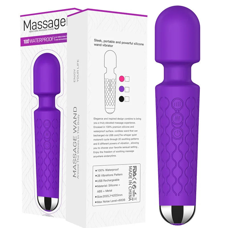 Portable Electric Massage Stick with 8 Adjustable 20 Modes, Suitable for The Back/Neck/Legs/Waist, Relieving Fatigue - TrendForce25